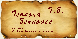 Teodora Berdović vizit kartica